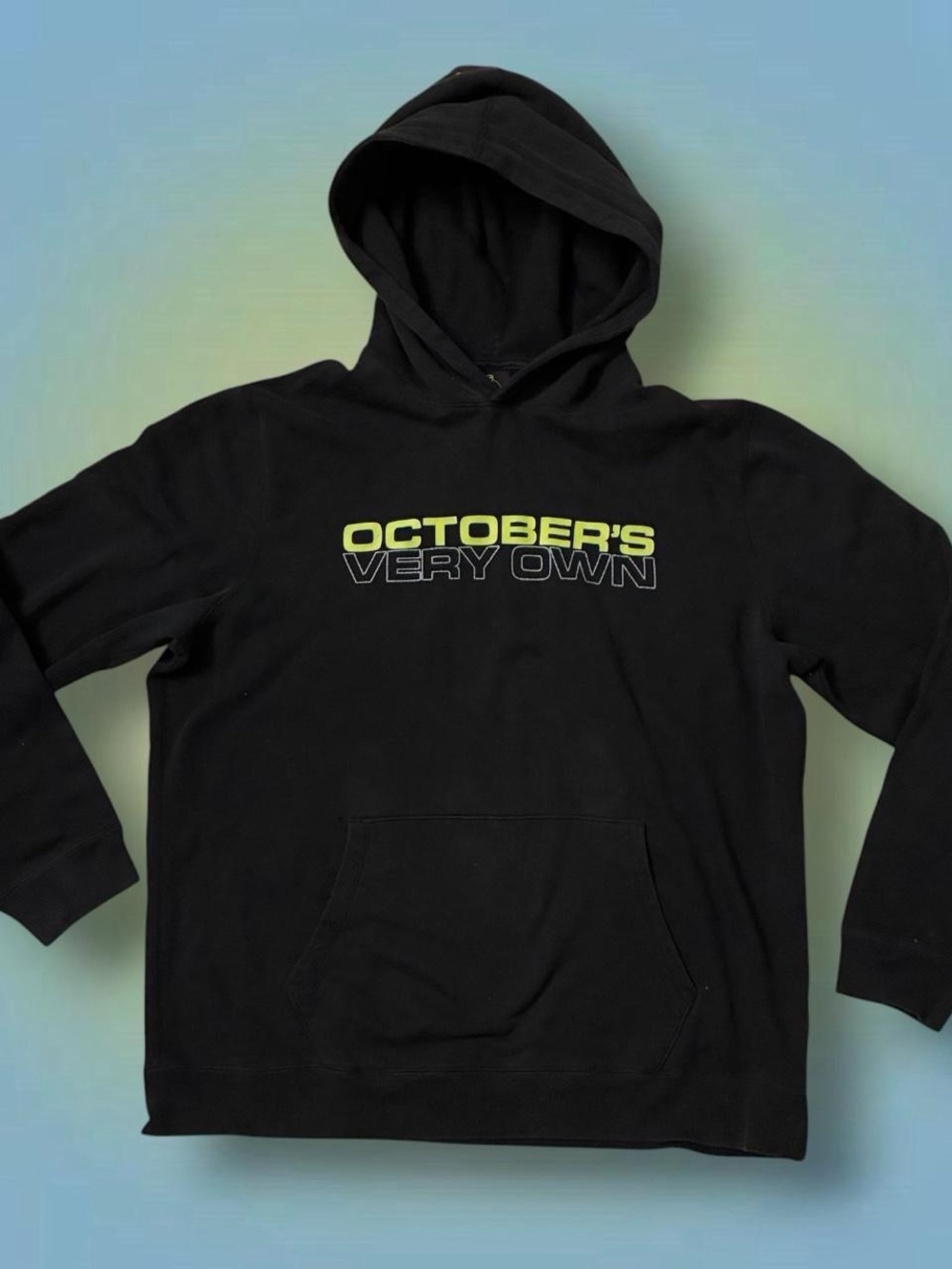 OVO Black Hoodie with Neon Yellow Logo